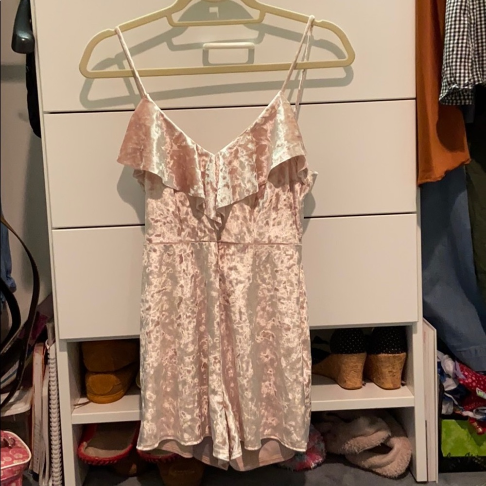 Urban Outfitters Pink Velvet Romper